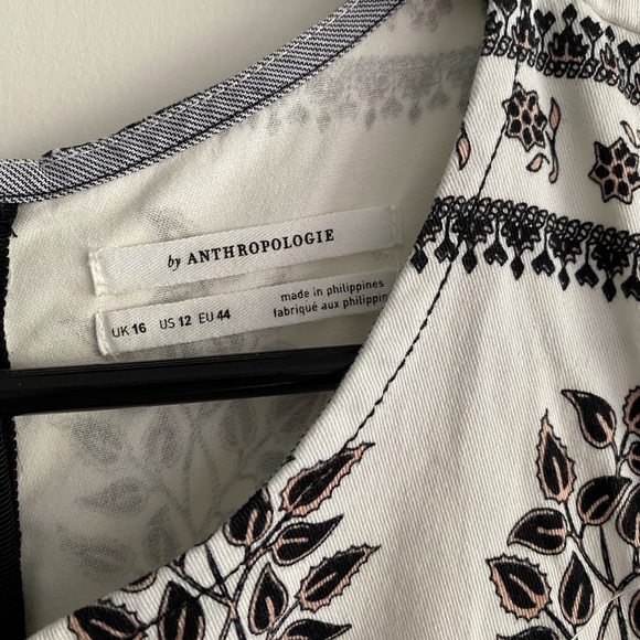 Anthropologie Woodblock MIDI Dress size 12 Fit-n-Flare sleeveless with POCKETS! - Picture 3 of 7